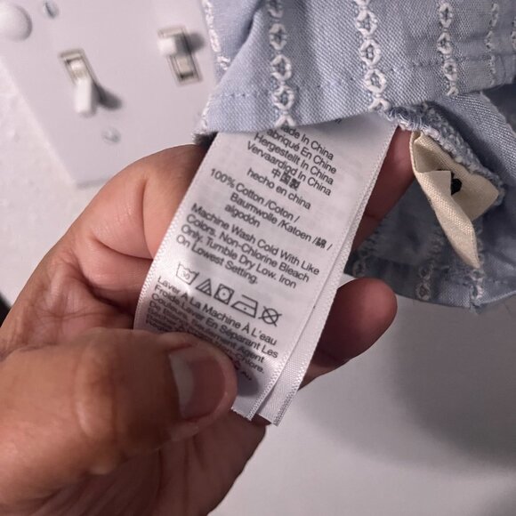 Madewell Striped Flutter-Sleeve Cross-Back Top Sweet Square-neck front Size M - Picture 9 of 9